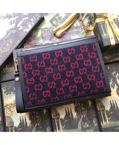 GUCCI GG wool pouch