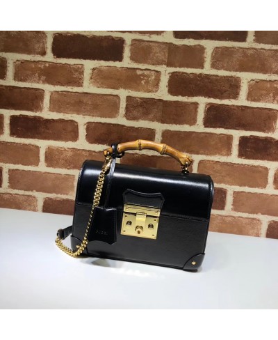 GUCCI Padlock small bamboo shoulder bag