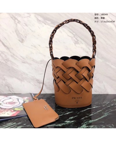 PRADA Bucket bag with large woven motif