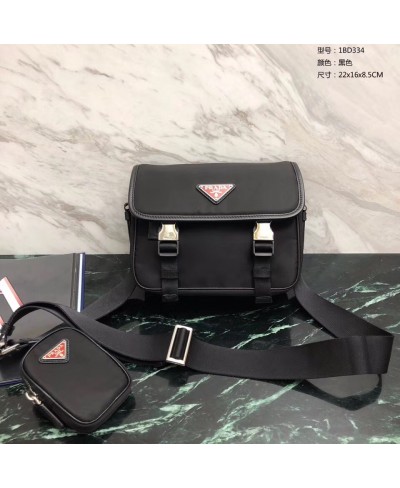 PRADA Nylon and Saffiano leather shoulder bag