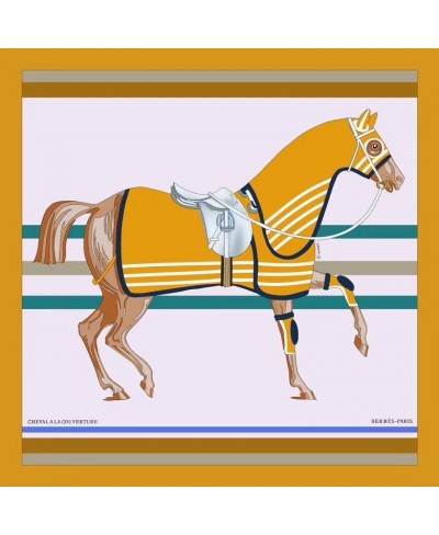 HERMES Cheval a la Couverture WASH SCARF 90