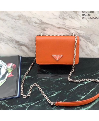 PRADA Nylon and Saffiano Leather Shoulder Bag