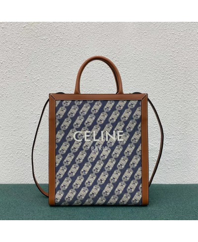 CELINE SMALL VERTICAL CABAS CELINE IN MAILLON TRIOMPHE JACQUARD AND CALFSKIN