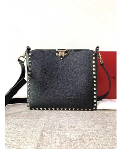 BORSA PICCOLA HOBO ROCKSTUD IN VITELLO GRANATO VALENTINO