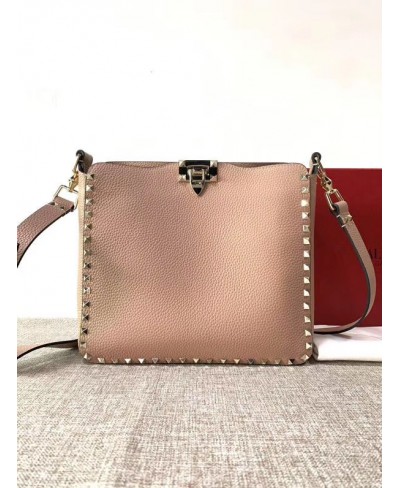 BORSA PICCOLA HOBO ROCKSTUD IN VITELLO GRANATO VALENTINO