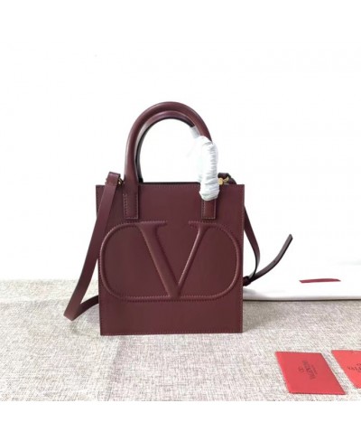 VALENTINO SMALL VLOGO WALK CALFSKIN TOTE BAG