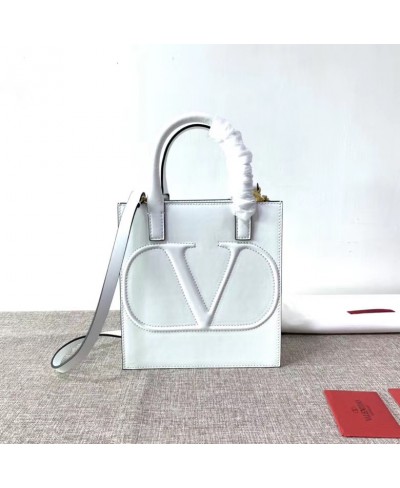 VALENTINO SMALL VLOGO WALK CALFSKIN TOTE BAG