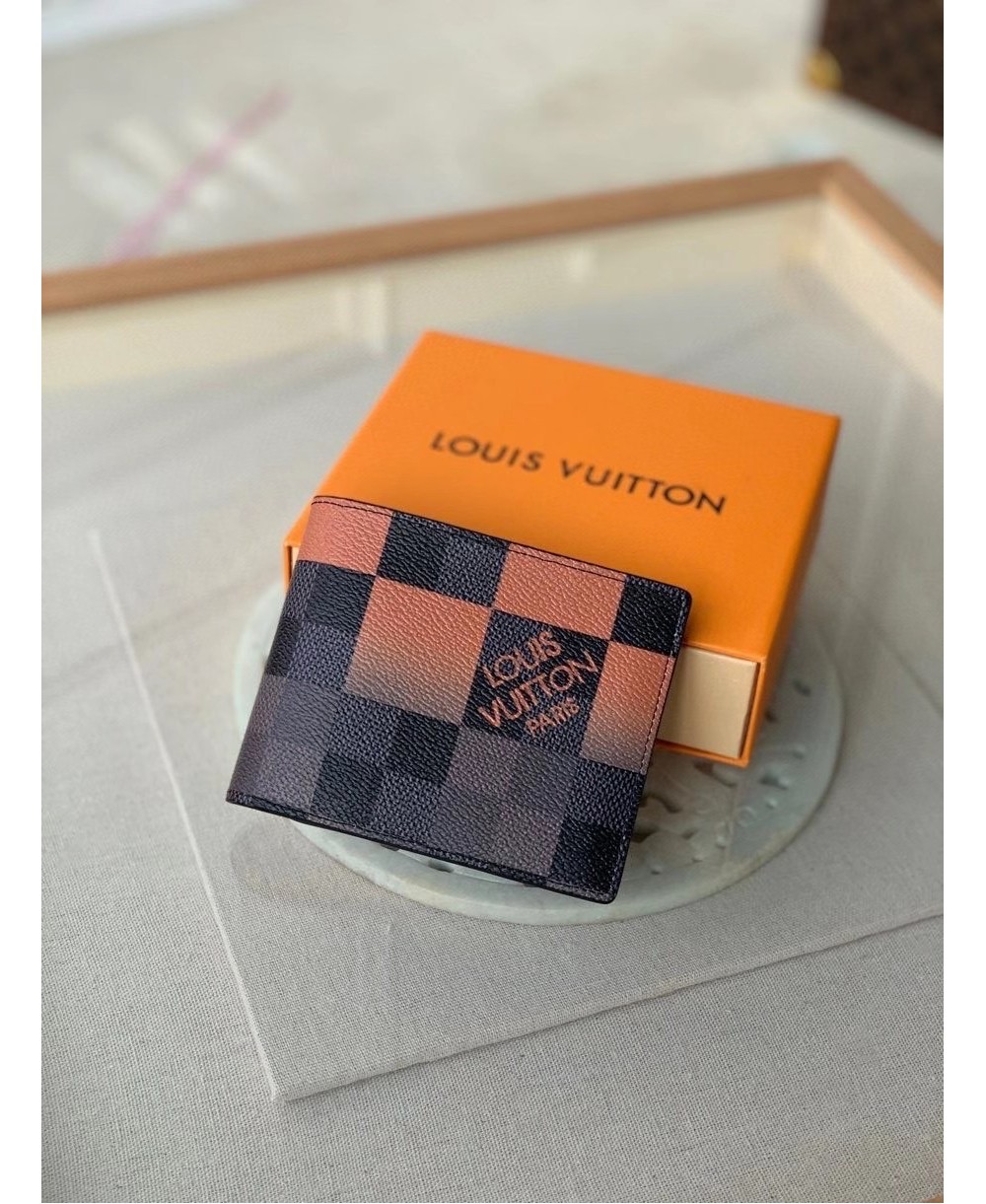 Louis Vuitton Multiple Wallet Damier Graphite Giant (3 Card Slot) Orange