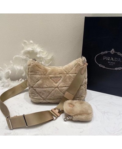 PRADA SHEARLING SHOULDER BAG