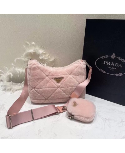 PRADA SHEARLING SHOULDER BAG