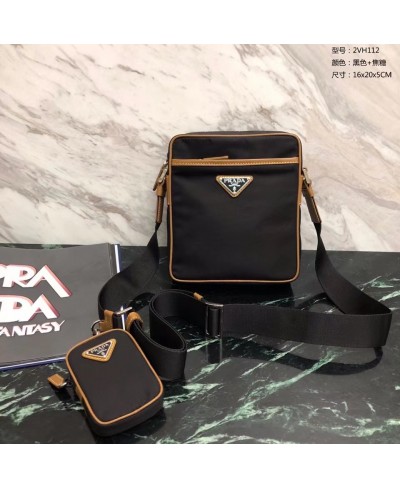 PRADA Nylon and Saffiano Leather Bag with Strap