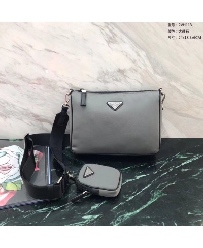 PRADA Nylon and Saffiano Leather Bag with Strap