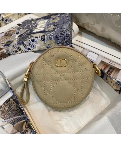 CHRISTIAN DIOR DETACHABLE DIOR CARO ROUND COIN PURSE