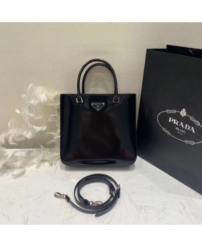 PRADA Brushed leather tote bag