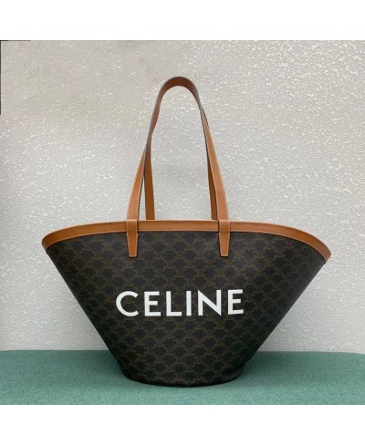 BORSA COUFFIN GRANDE IN TELA TRIOMPHE CON STAMPA CELINE CELINE