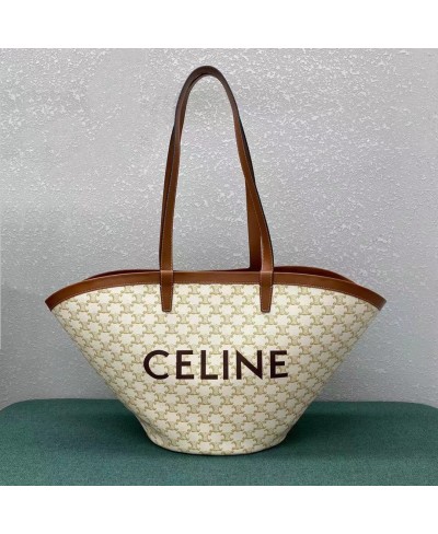 BORSA COUFFIN GRANDE IN TELA TRIOMPHE CON STAMPA CELINE CELINE