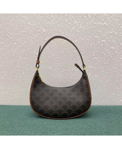 CELINE AVA BAG IN TRIOMPHE CANVAS AND CALFSKIN