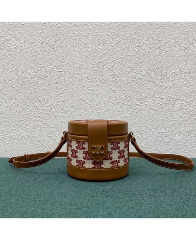 SMALL TAMBOUR BAG IN TEXTILE WITH TRIOMPHE EMBROIDERY CELINE