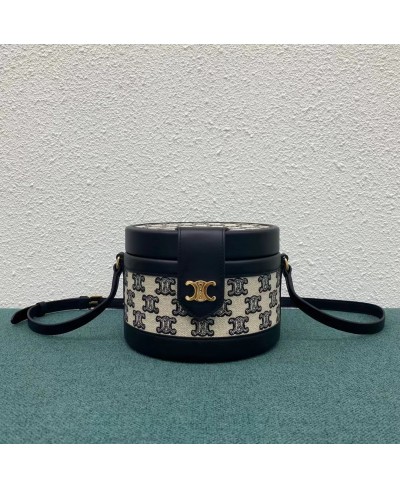 CELINE MEDIUM TAMBOUR BAG IN TEXTILE WITH TRIOMPHE EMBROIDERY