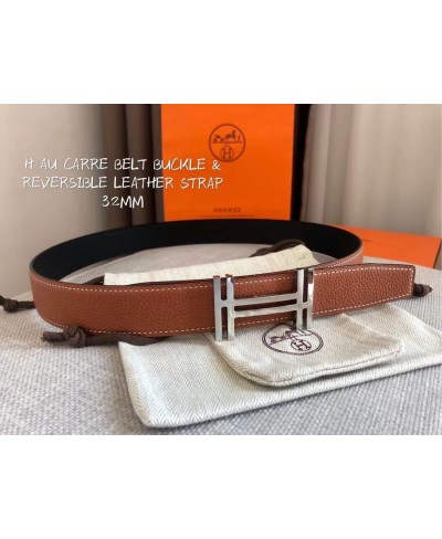 HERMES H au Carre belt buckle & Reversible leather strap 32 mm