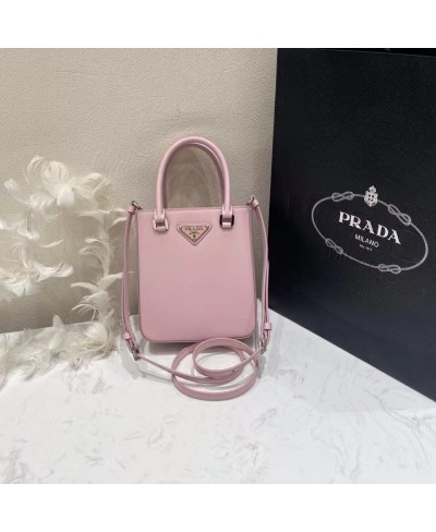 PRADA Small brushed leather tote