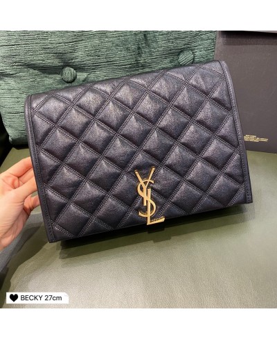 SAINT LAURENT BECKY SMALL CHAIN BAG IN QUILTED LAMBSKIN(ORIGINAL LEAHER)