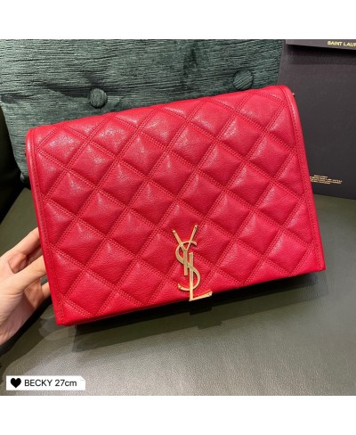 SAINT LAURENT BECKY SMALL CHAIN BAG IN QUILTED LAMBSKIN(ORIGINAL LEAHER)