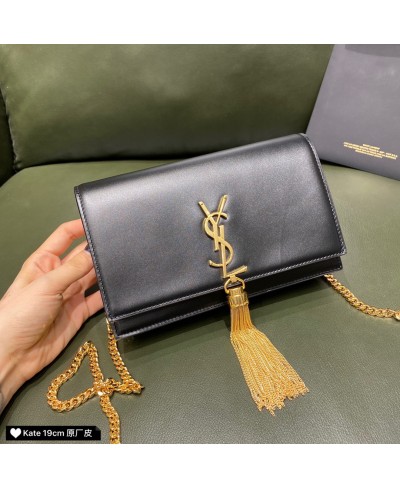 SAINT LAURENT KATE TASSEL CHAIN WALLET IN SMOOTH LEATHER (ORIGINAL LEATHER)