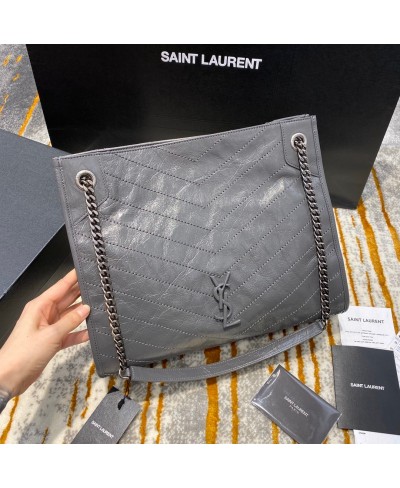 BORSA NIKI MEDIUM SHOPPING BAG IN CRINKLED VINTAGE LEATHER(PELLE ORIGINALE) SAINT LAURENT