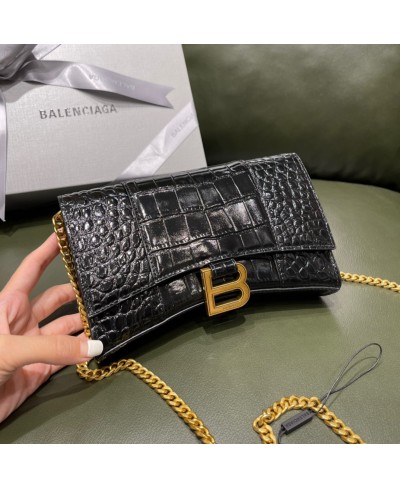 BALENCIAGA WOMEN'S HOURGLASS WALLET ON CHAIN