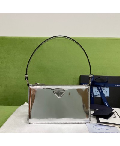 Mini borsa a spalla in pelle spazzolata PRADA