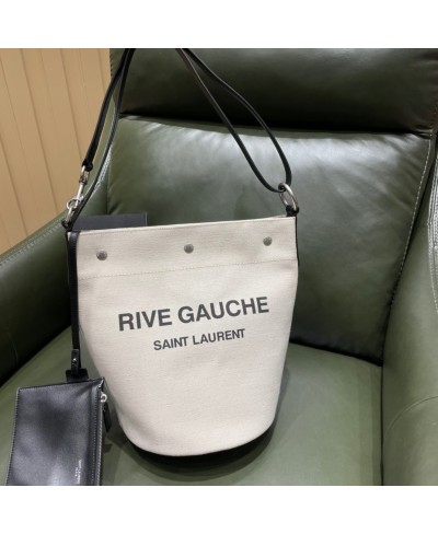 BORSA A SECCHIELLO RIVE GAUCHE IN LINO (PELLE ORIGINALE) SAINT LAURENT