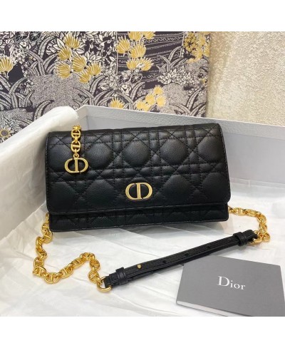 CHRISTIAN DIOR DIOR CARO BELT POUCH WITH CHAIN