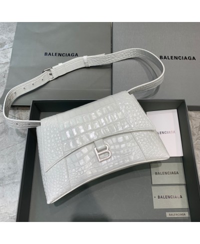 BALENCIAGA BORSA A TRACOLLA DOWNTOWN SMALL DA DONNA IN BIANCO