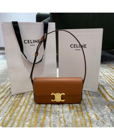 CELINE TRIOMPHE SHOULDER BAG IN NATURAL CALFSKIN