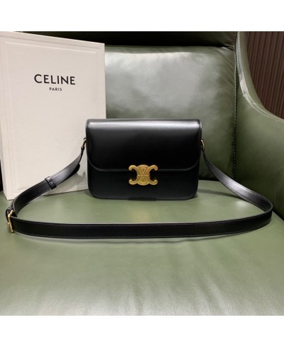 CELINE MEDIUM TRIOMPHE BAG IN SHINY CALFSKIN