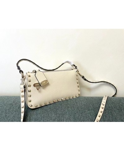 VALENTINO SMALL ROCKSTUD SHOULDER BAG IN GRENADE CALFSKIN