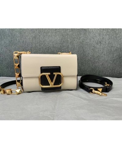 VALENTINO STUD SIGN GRAINY CALFSKIN SHOULDER BAG