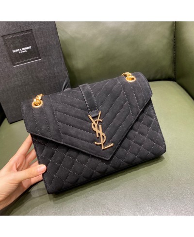 SAINT LAURENT ENVELOPE MEDIUM BAG IN MIX MATELASSÉ SUEDE (ORIGINAL LEATHER)