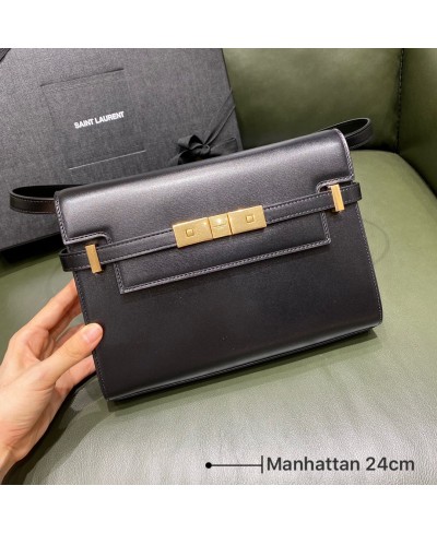 SAINT LAURENT MANHATTAN SMALL SHOULDER BAG IN BOX SAINT LAURENT LEATHER (ORIGINAL LEATHER)