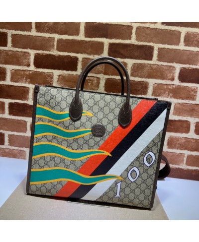 Borsa shopping con stampa geometrica misura media GUCCI