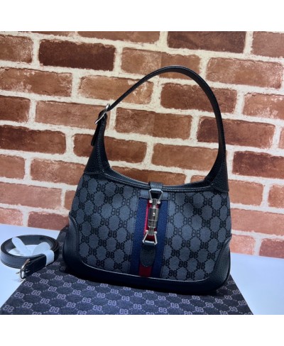 BORSA HOBO HACKER SMALL IN TELA JACQUARD DA DONNA IN NERO BALENCIAGA