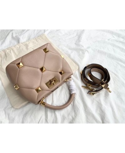 VALENTINO SMALL ROMAN STUD THE HANDLE BAG IN NAPPA