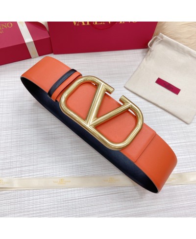 VALENTINO REVERSIBLE VLOGO SIGNATURE BELT IN SHINY CALFSKIN 70 MM