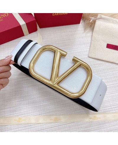 VALENTINO REVERSIBLE VLOGO SIGNATURE BELT IN SHINY CALFSKIN 70 MM