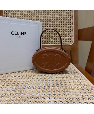 CELINE OVAL MINAUDIERE CUIR TRIOMPHE IN SMOOTH CALFSKIN