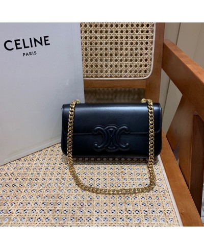 CHAIN SHOULDER BAG CUIR TRIOMPHE IN SHINY CALFSKIN CELINE