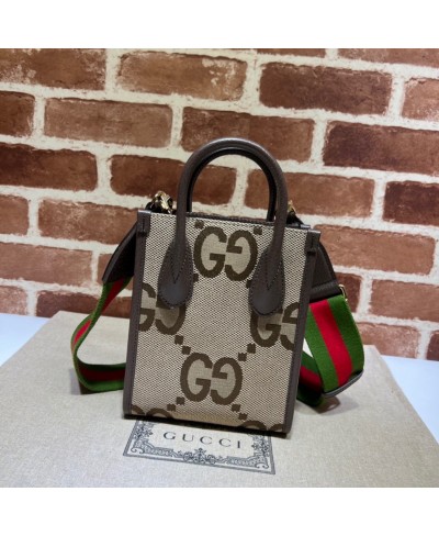 Mini borsa shopping in tessuto jumbo GG GUCCI