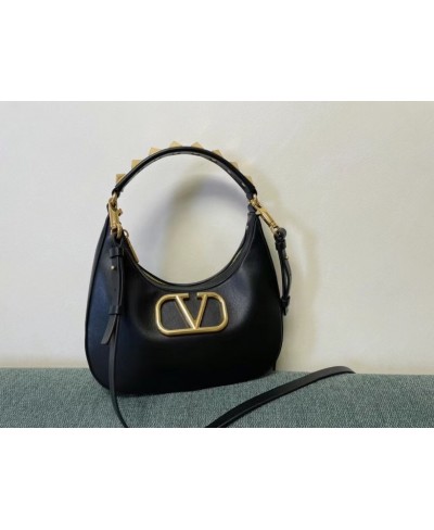 VALENTINO STUD SIGN CALFSKIN HOBO BAG