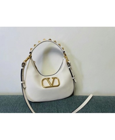 VALENTINO STUD SIGN CALFSKIN HOBO BAG